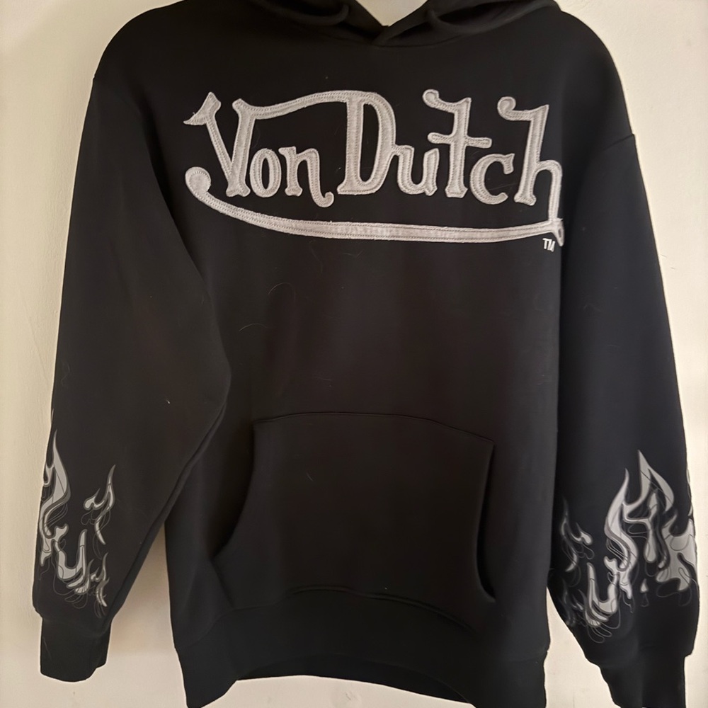 Von Dutch Black and Grey Hoodie